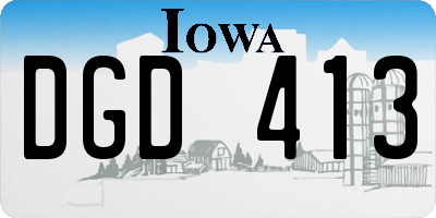 IA license plate DGD413