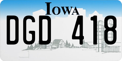 IA license plate DGD418