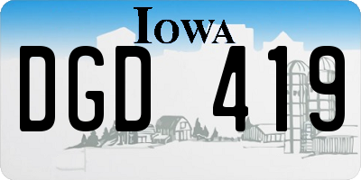 IA license plate DGD419