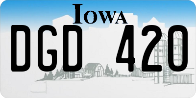IA license plate DGD420