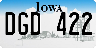 IA license plate DGD422