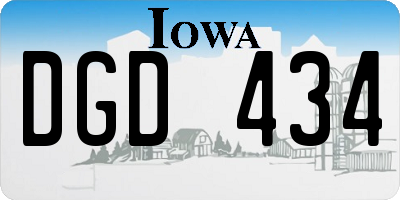 IA license plate DGD434