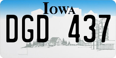 IA license plate DGD437