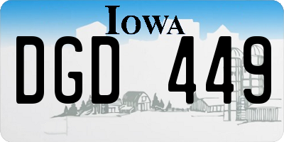 IA license plate DGD449