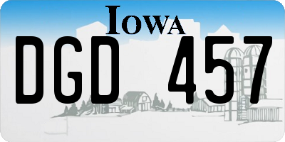 IA license plate DGD457