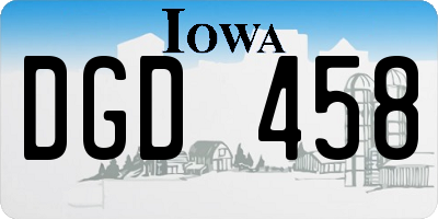 IA license plate DGD458