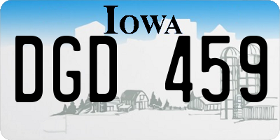 IA license plate DGD459