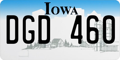 IA license plate DGD460