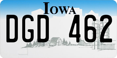 IA license plate DGD462