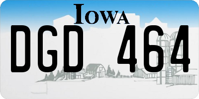 IA license plate DGD464