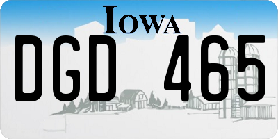 IA license plate DGD465