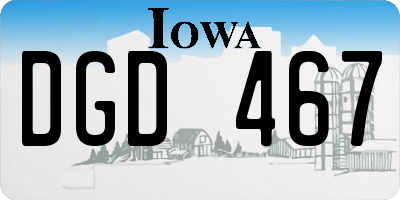 IA license plate DGD467