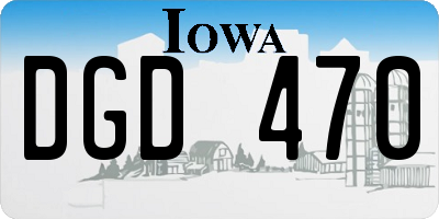 IA license plate DGD470