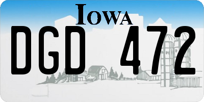 IA license plate DGD472
