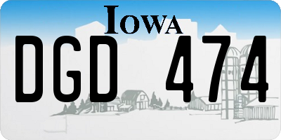 IA license plate DGD474