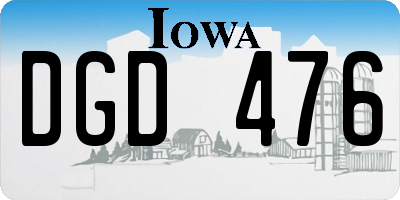 IA license plate DGD476