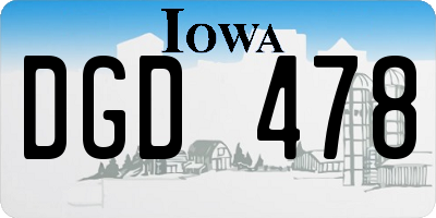 IA license plate DGD478