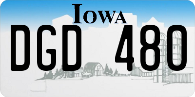 IA license plate DGD480