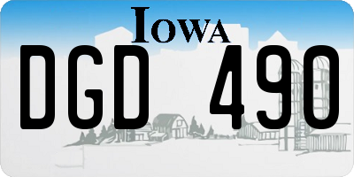 IA license plate DGD490