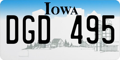 IA license plate DGD495