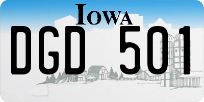 IA license plate DGD501