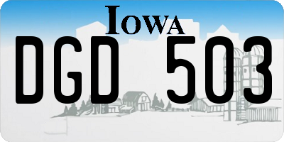 IA license plate DGD503