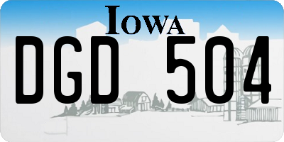 IA license plate DGD504