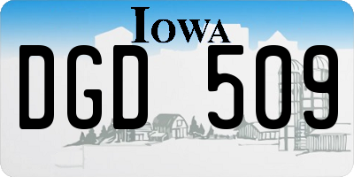 IA license plate DGD509