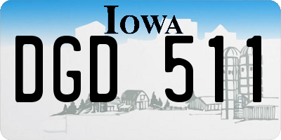 IA license plate DGD511