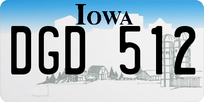 IA license plate DGD512