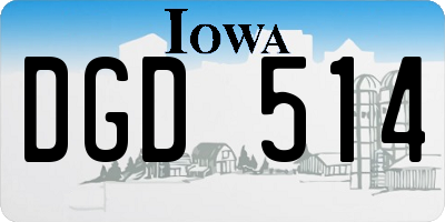 IA license plate DGD514