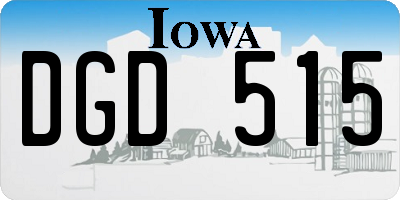 IA license plate DGD515