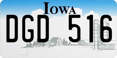 IA license plate DGD516