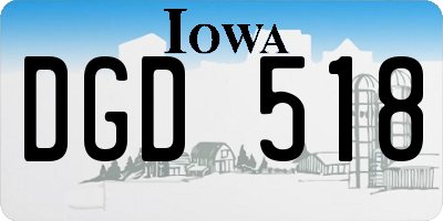 IA license plate DGD518