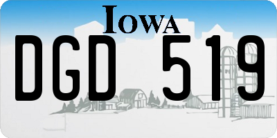 IA license plate DGD519
