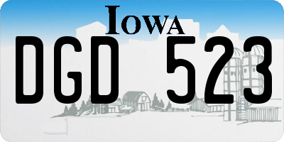 IA license plate DGD523