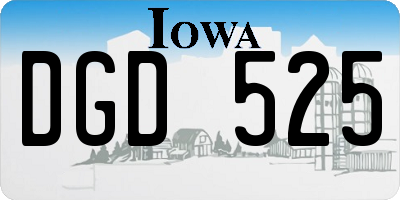 IA license plate DGD525