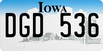 IA license plate DGD536
