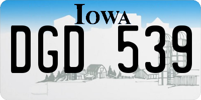 IA license plate DGD539