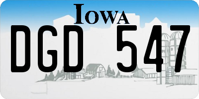 IA license plate DGD547