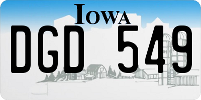 IA license plate DGD549
