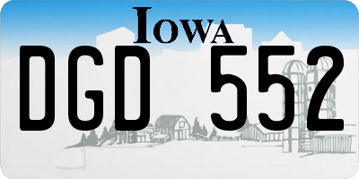 IA license plate DGD552