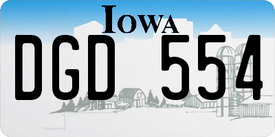 IA license plate DGD554