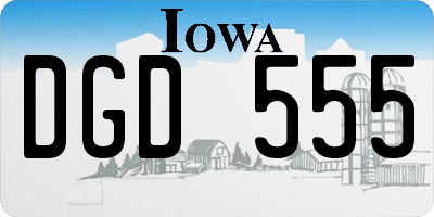IA license plate DGD555