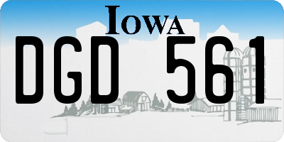 IA license plate DGD561