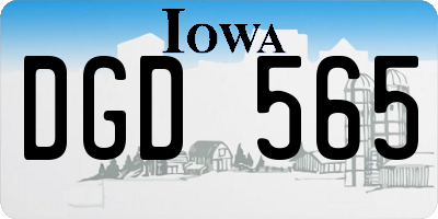 IA license plate DGD565