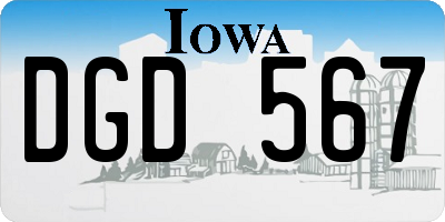 IA license plate DGD567