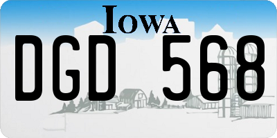 IA license plate DGD568