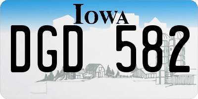 IA license plate DGD582