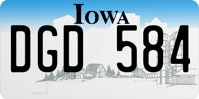 IA license plate DGD584
